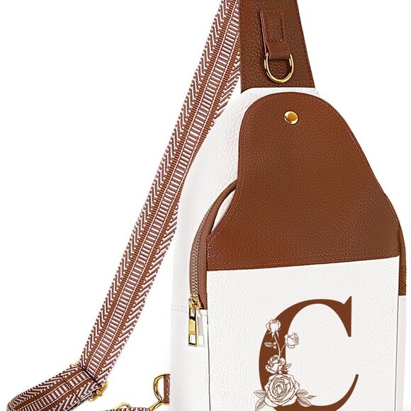 Personalized Crossbody Bag for Women Leather Sling Bags with Initial Letter Ches